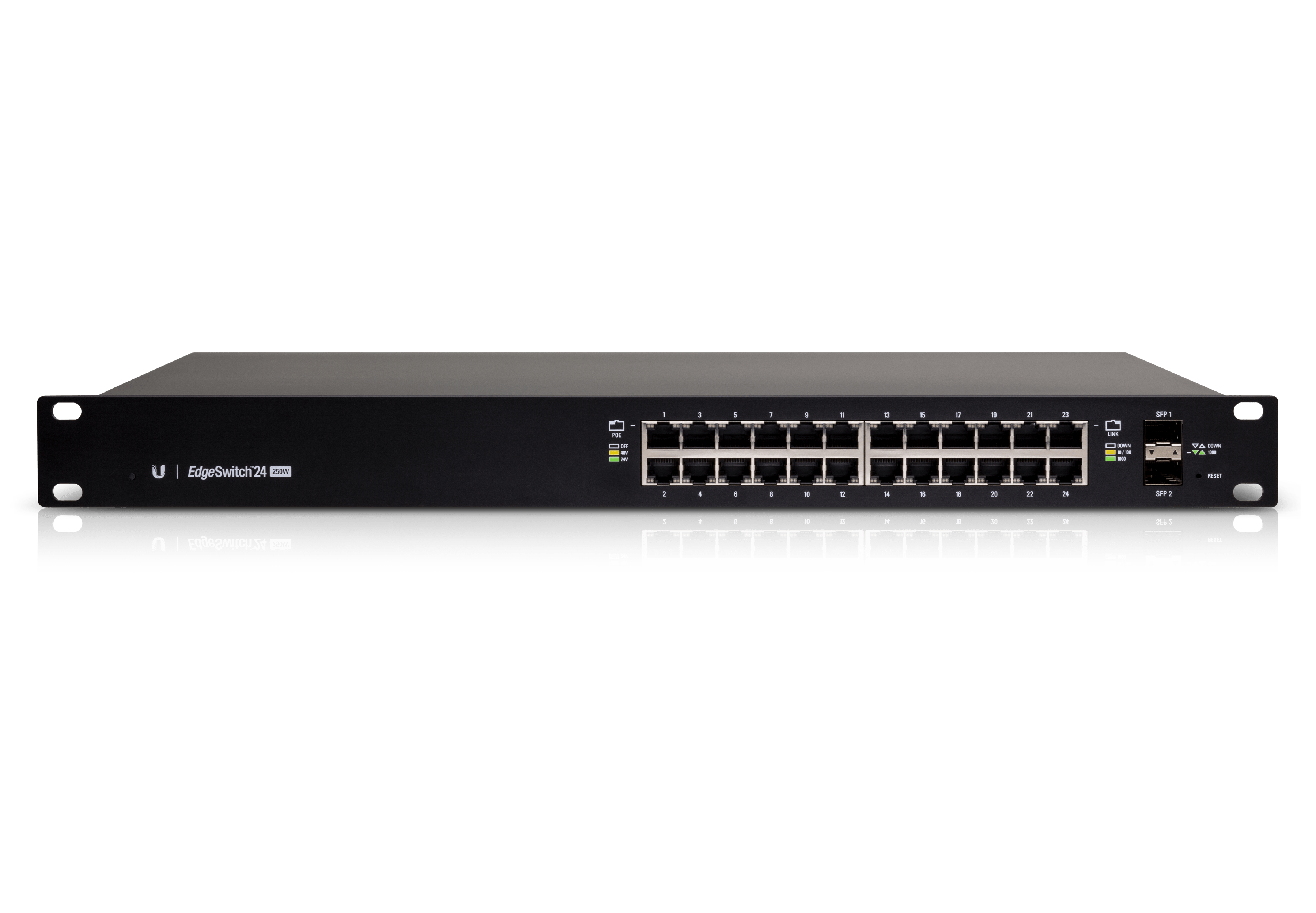 EdgeMax EdgeSwitch 24 250W 1 EdgeMax EdgeSwitch 25 250W front angle