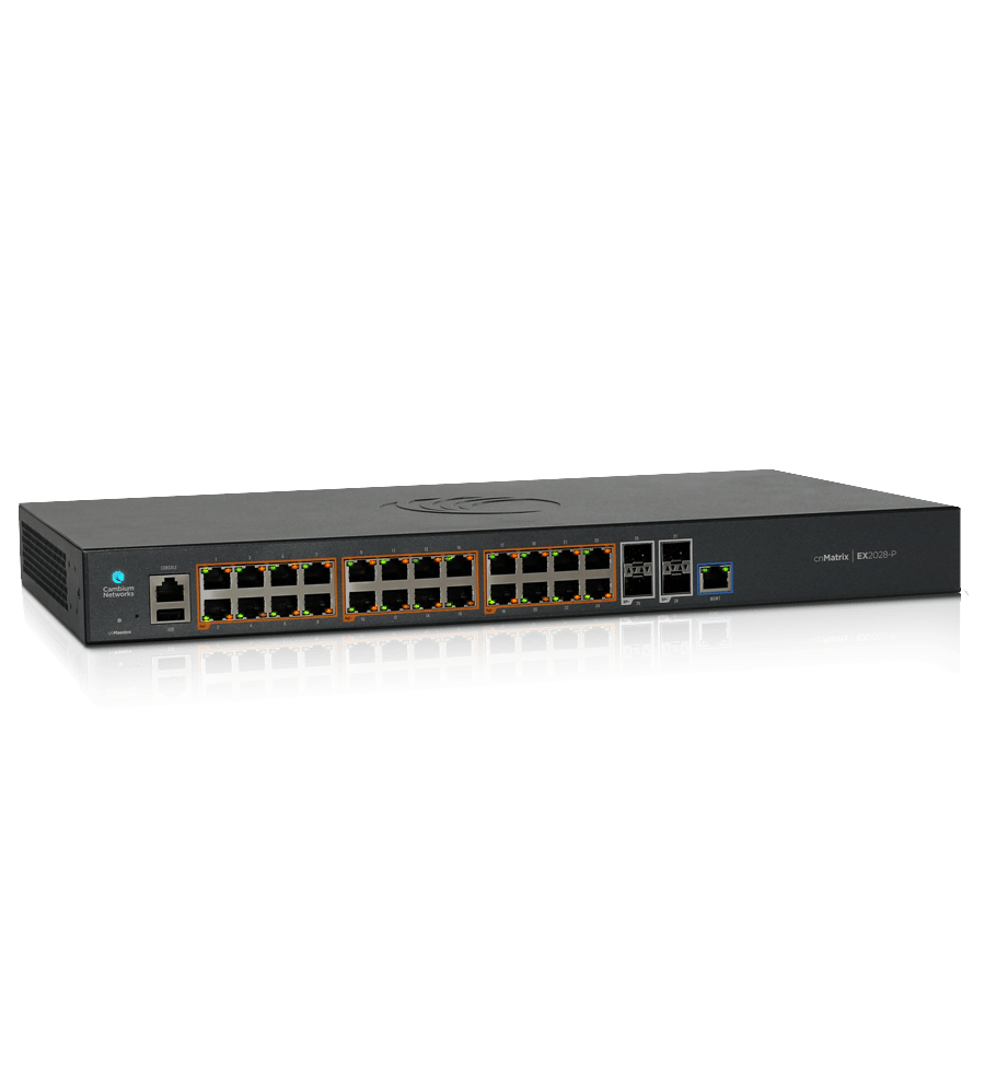 Cambium Networks cnMatrix EX2028-P, 24 poort 400W PoE 1 Cambium Networks cnMatrix EX2028-P, 24 poort 400W PoE