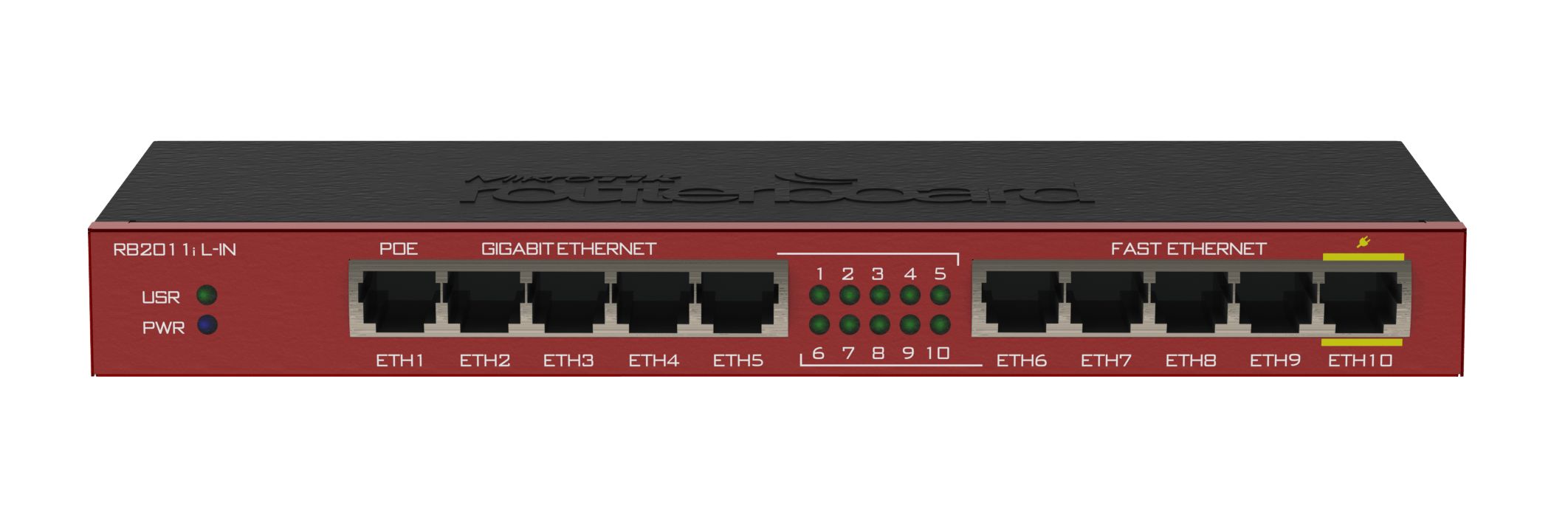 Mikrotik RB2011iL-IN 1 Mikrotik RB2011iL-IN front top angle